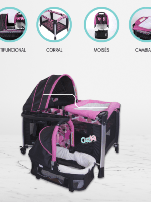 Cuna Corral para Bebés EVEZO «ZYBELA» Pink