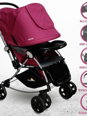 Coche Cuna con Mecedora para Bebé INFANTI «GENOVA» Pink