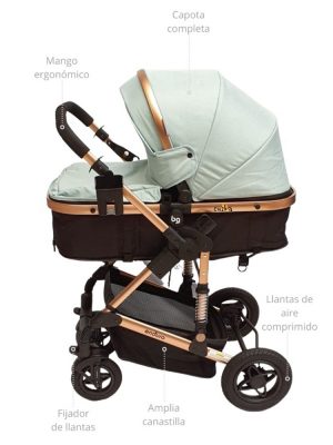 Coche Moisés Deportivo BABY GO «ENDURO» Light Green