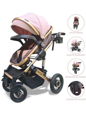 Coche Deportivo Moisés para Bebé BABYGO «PRADO» Pink