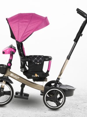 Triciclo Guiador EBABY «SANTORINI DELUXE» USB PINK