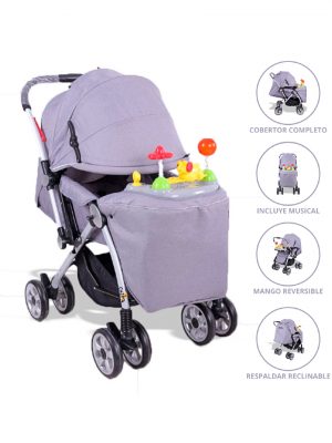 Coche Cuna Musical «CONFORT» Gray