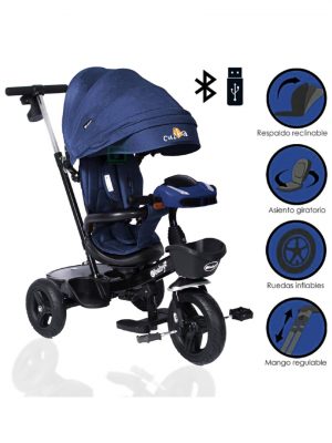 Triciclo Guiador EBABY «ARIA» Blue