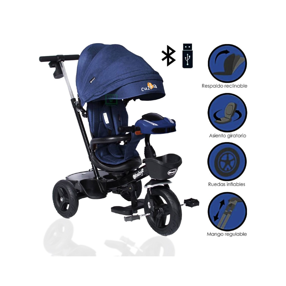 Triciclo Guiador EBABY «ARIA» Blue
