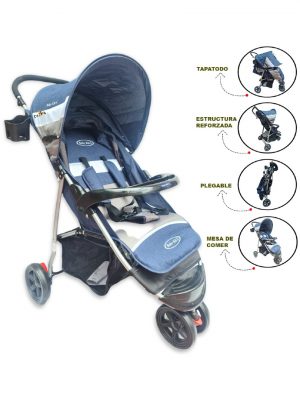 Coche de Paseo Deportivo BABY KITS «TRIO» Blue