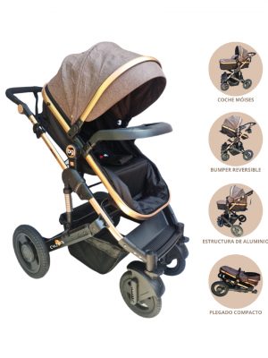 Coche Deportivo Moisés para Bebé BABYGO «PRADO» Brown