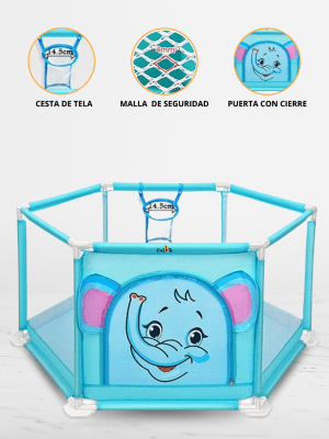 Corral Desarmable con pelotas para Bebés «FENCE» Light Blue