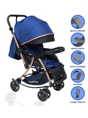 Coche Cuna con Mecedora para Bebé BAMBINO «ROMA» Beige