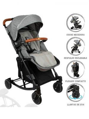 Coche Cuna con Mecedora para Bebé INFANTI «ROCKING» Gray