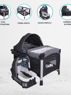 Cuna Corral para Bebés EVEZO «ZYBELA» Blue