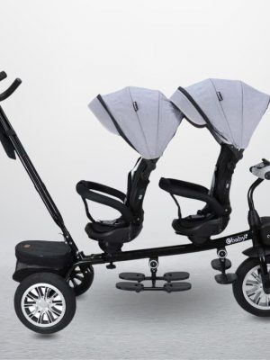 Triciclo Guiador EBABY «GEMELAR» Gray