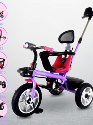 Triciclo Guiador para Niños DOUX BEBE «RUOTA» Purple