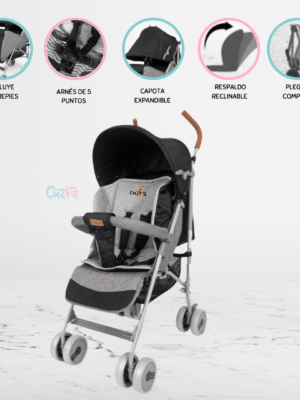 Coche Bastón Deportivo para Bebé BABY HAPPY «SAMY» Black
