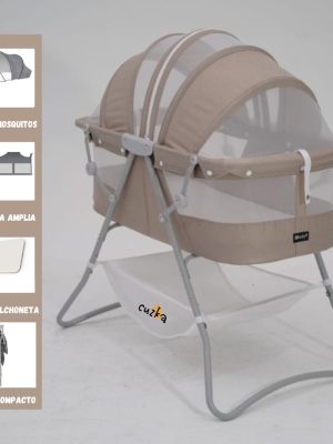 Cuna Portátil Plegable Para Bebé EBABY «DOLLY» Beige