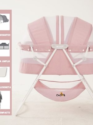 Cuna Portátil Plegable Para Bebé EBABY «DOLLY» Pink