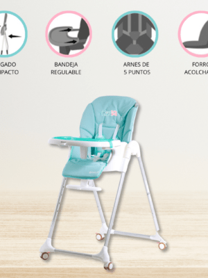 Silla de Comer Graduable para Bebé EBABY «HARRIET» Light Green