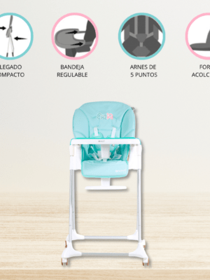Silla de Comer Graduable para Bebé EBABY «HARRIET» Light Green