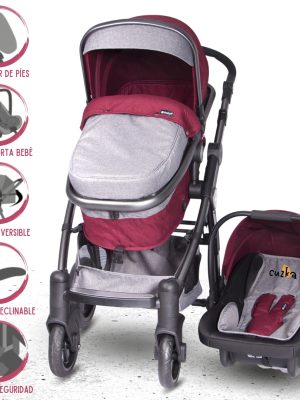 Coche para Bebe Travel System EBABY «TAINY DELUXE» Pink