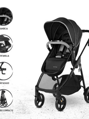 Coche Jogger Deportivo Moisés para Bebé SUMMER «MYRIA» Black Onix