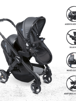 Coche Mellicero para Bebé CHICCO «FULLY TWIN STONE» Black