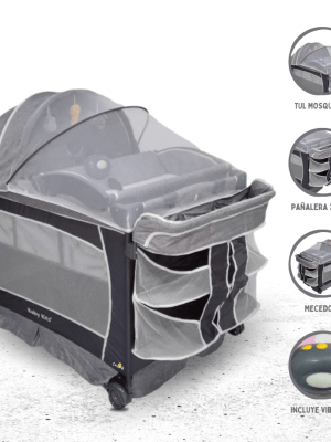 Cuna Corral Pack and Play BABY KITS «VERONA «Gray