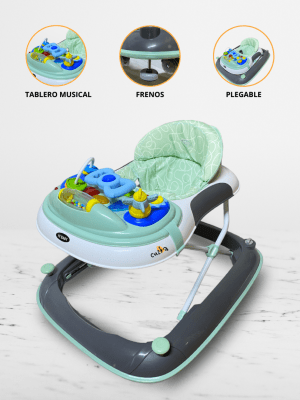 Andador Musical Plegable para Bebé HI BABY «PIANO» Green