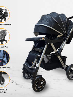 Coche Cuna Reversible para Bebé BABY HAPPY «CENTURY» Black