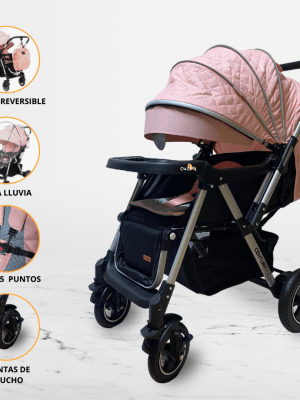 Coche Cuna Reversible para Bebé BABY HAPPY «CENTURY» Pink