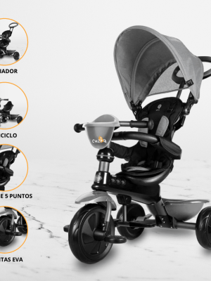 Triciclo Guiador 4 en 1 para Niños «COSY «Gray