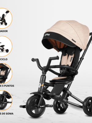Triciclo Guiador Plegable para Niños «NIELLO» Beige