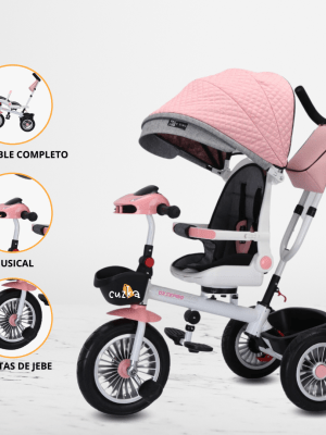 Triciclo Guiador para Niños «KATAR» Pink