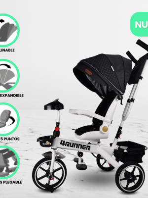 Triciclo Guiador para Niños «RUNNER 4» Black