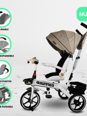 Triciclo Guiador para Niños «RUNNER 4» Beige