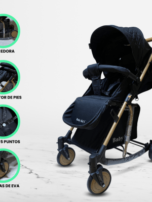 Coche Cuna con Mecedora para Bebés BABY KITS «PARIS II» Black