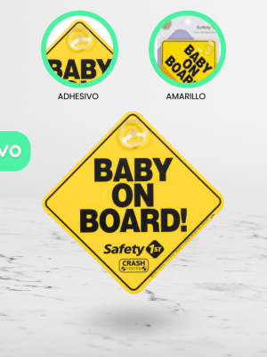 Letrero para Bebés «BABY ON BOARD» Yellow