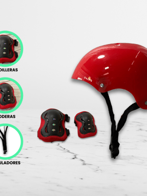 Casco con Set de Protección «EZ» Red
