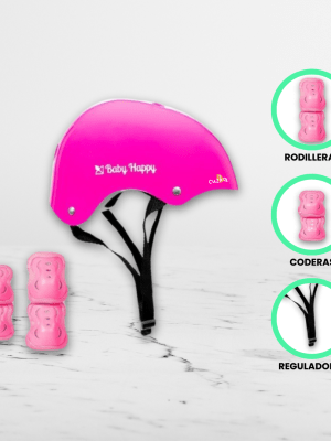 Casco con Set de Protección «EZ» Pink