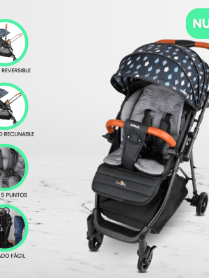 Coche Cuna de Paseo para Bebés INFANTI «FOREST» Gray