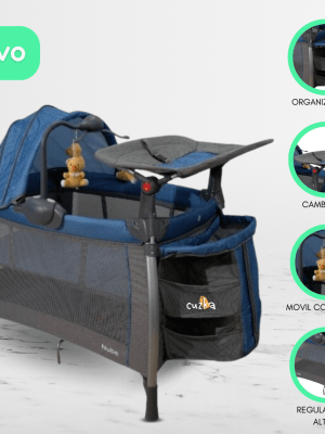 Cuna Corral «NUBE ZIGZAG» Blue