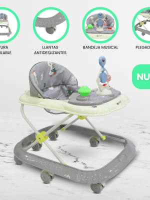 Andador con Bandeja Divertida para Bebés EBABY «CRISTAL» Gray