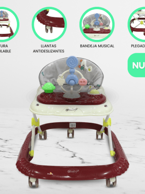 Andador con Bandeja Divertida para Bebés EBABY «CRISTAL» Red