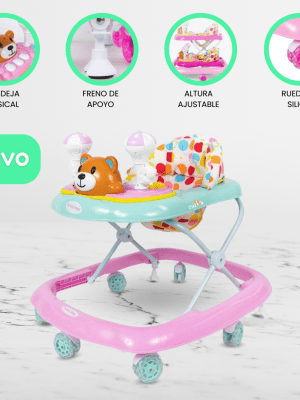 Andador Musical Graduable para Bebés BABY HAPPY «BEAR» Pink