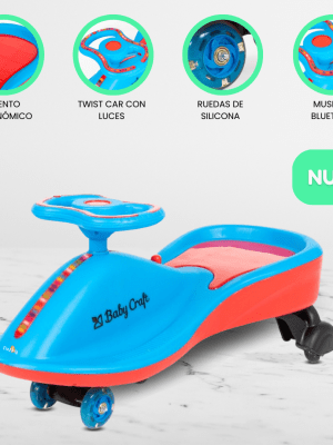 Correpasillo Musical 360º «TWIST CAR» Ligth Blue/Red