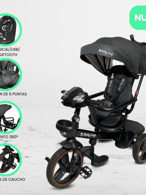Triciclo Guiador Musical 360° «ADVENTURE» Black