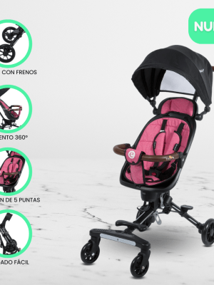Coche Giratorio 360° plegable EBABY «EASY TRAVEL» Pink