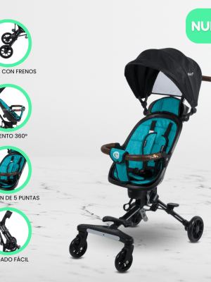 Coche Giratorio 360° plegable EBABY «EASY TRAVEL» Green