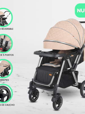 Coche Cuna Reversible para Niños BABY HAPPY «PASSO» Gray