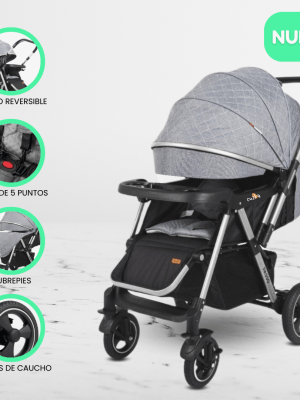 Coche Cuna Reversible para Niños BABY HAPPY «PASSO» Beige