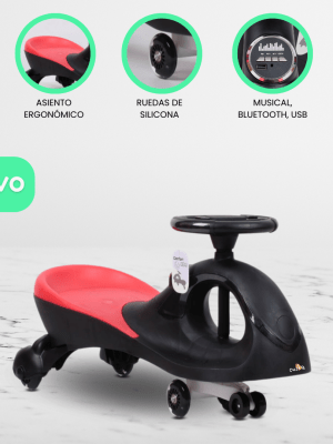 Correpasillo Musical USB 360º «TWIST CAR V» Black