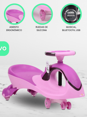 Correpasillo Musical USB 360º «TWIST CAR V» Pink